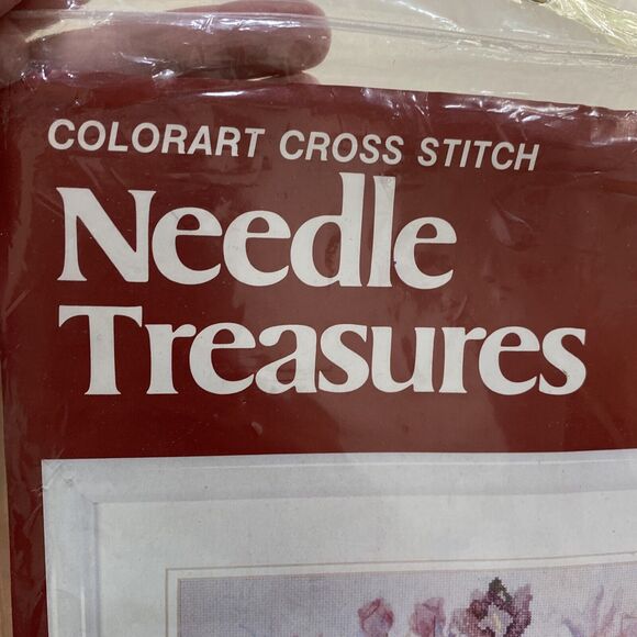 ColorArt Cross Stitch Needle Treasures Pastel Hues Floral Display New Kit #02586 - Picture 2 of 6